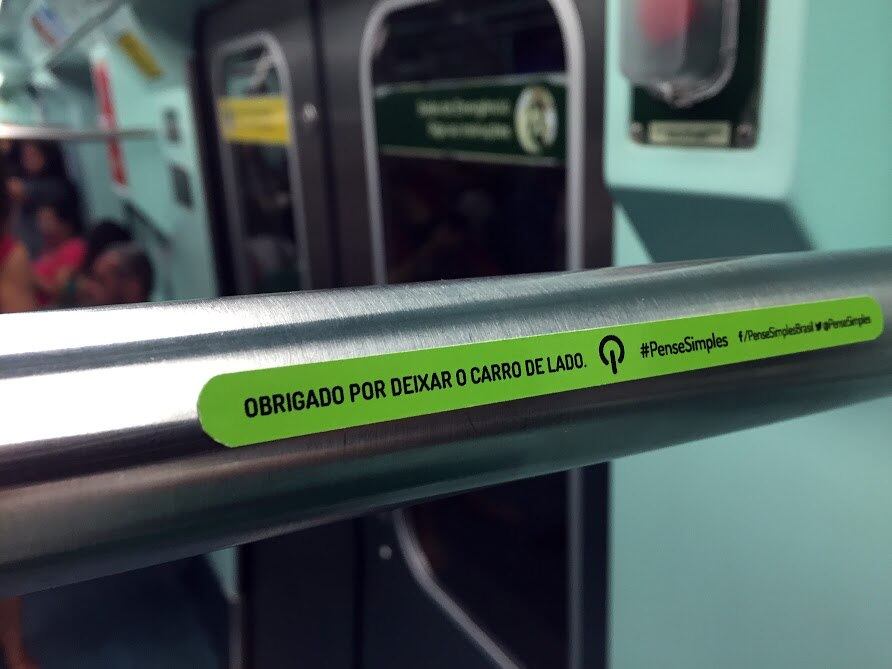 No metrô, a campanha também agradeceu quem se preocupava com o meio ambiente