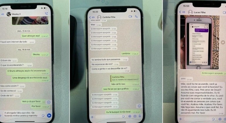 Cintia falou com filhos sobre internação e apagou mensagens
