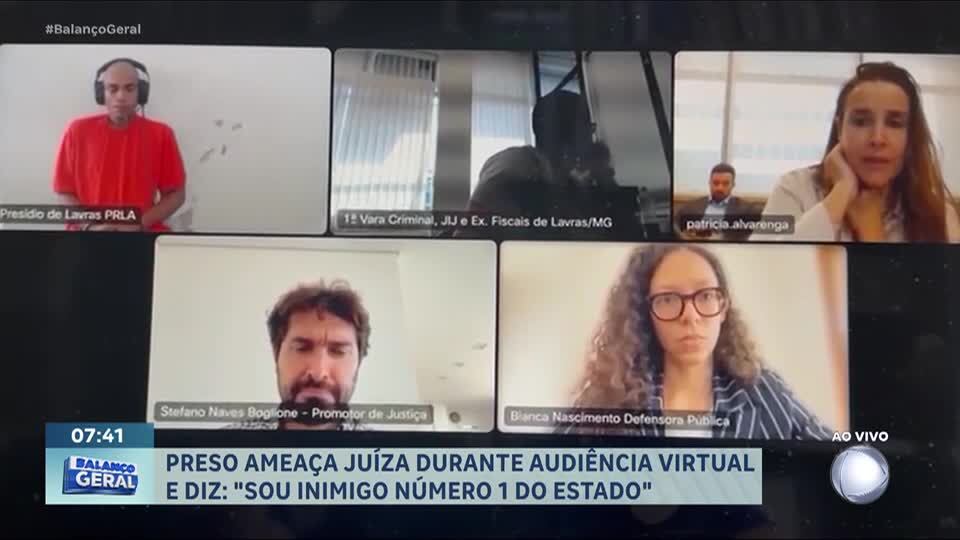 Preso ameaça juíza durante audiência virtual
