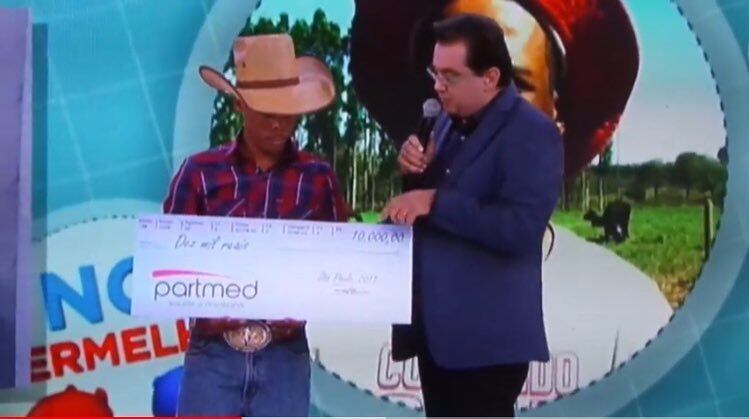 Cheque que ganhou de Geraldo Luís