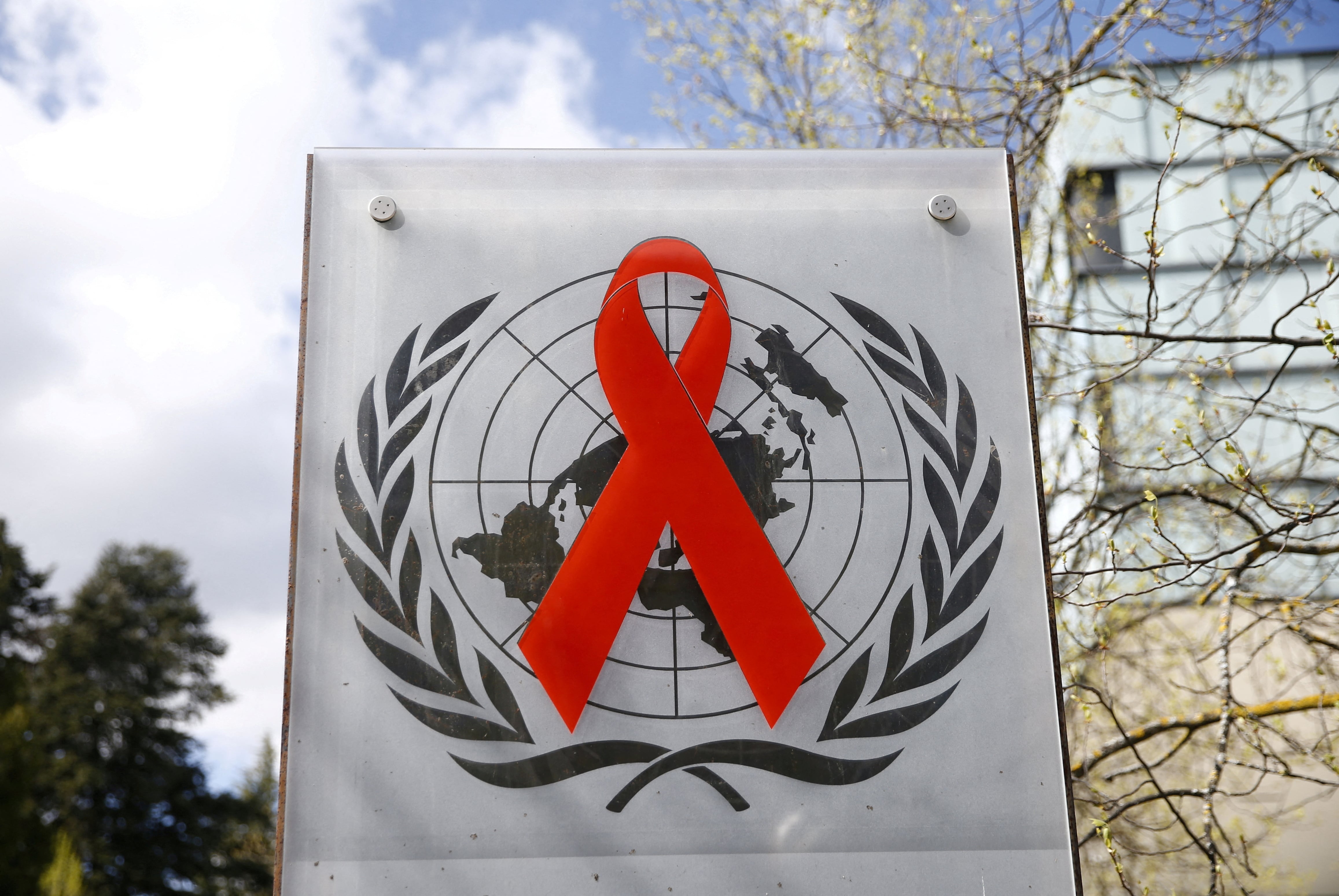 Fachada do prédio do escritório da agência da ONU para a Aids (UNAIDS) em Genebra