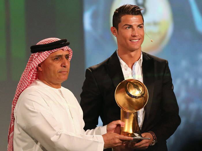 Cristiano Ronaldo levou o prêmio Golden Soccer em Dubai