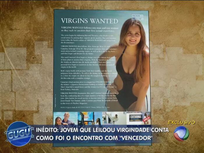 A polêmica começou quando o cineasta australiano Justin Sisely resolveu fazer um documentário chamado Virgins Wanted (Procuram-se Virgens). Catarina explicou que a ideia da produção era "polemizar, atrair fama". 

— Tudo que envolve sexo, hoje em dia, é tabu. A ideia foi dele de fazer o leilão da virgindade. Mas, o objetivo do leilão sempre foi aferir fama para o documentário

+ Quer assistir às íntegras do programa Gugu? Acesse R7 Play e veja quando e onde quiser!