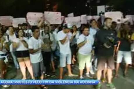 Moradores fizeram protesto pela paz na Rocinha
