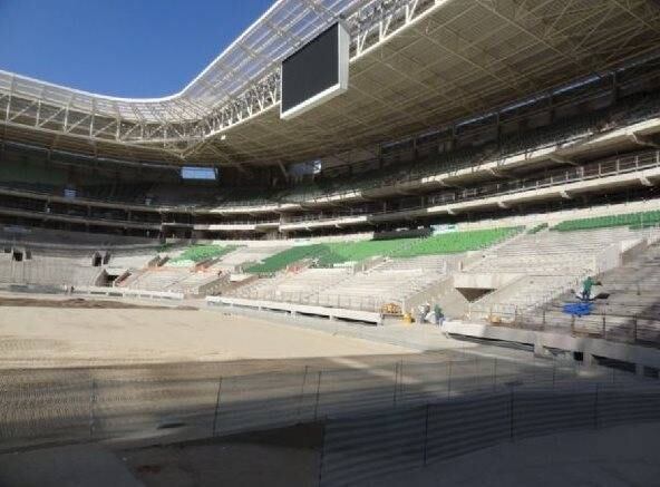 Após o gramado, a prioridade das obras deve ser a colocação das cadeiras do Allianz Parque, que ainda tem poucas unidades instaladas 