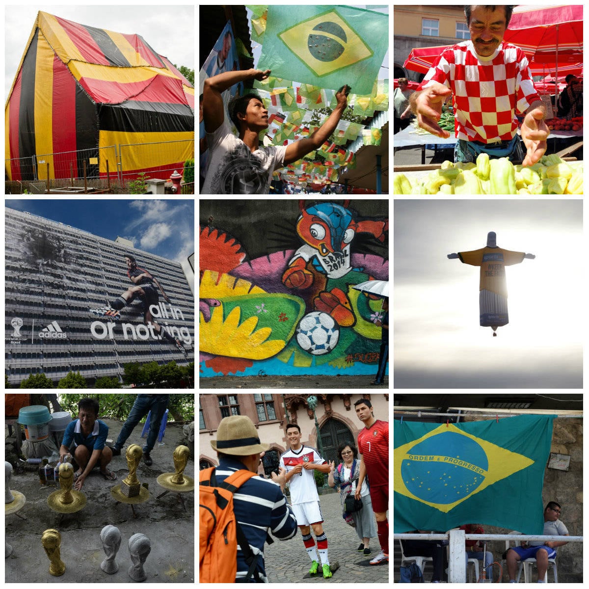 

A Copa é no Brasil, mas
a paixão pelo futebol inspira torcedores em vários outros países. Veja como
estão as torcidas de todo o mundo no dia da abertura do Mundial