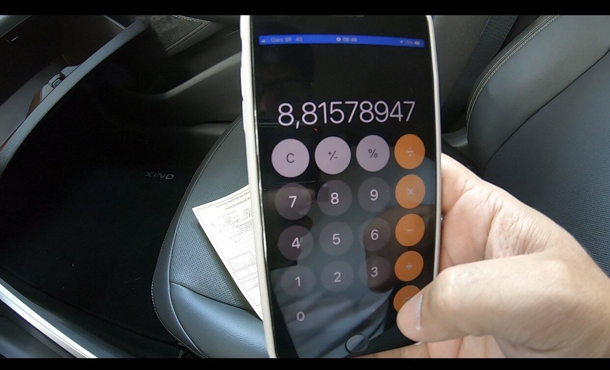 Cálculo do consumo com o novo Chevrolet Onix: carro rodou 335 quilômetros com 38 litros