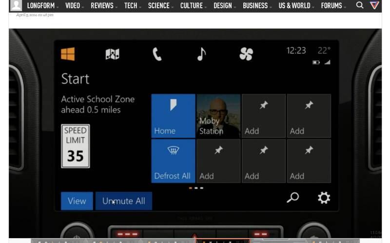 A Microsoft anunciou em uma conferência um novo sistema operacional para carros. A empresa agora está focada no design Metro para automóveis e mostrou algumas imagens do conceito do novo sistema operacional