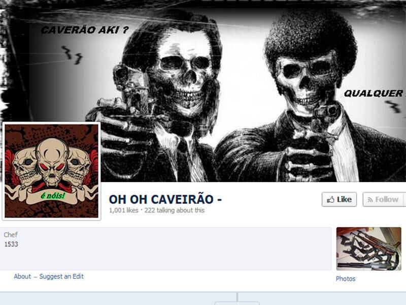 Bandidos postam fotos com vários tipos de armas nas redes
sociais. No perfil Oh Oh Caveirão é possível ver vários homens ostentando armas
de grosso calibre