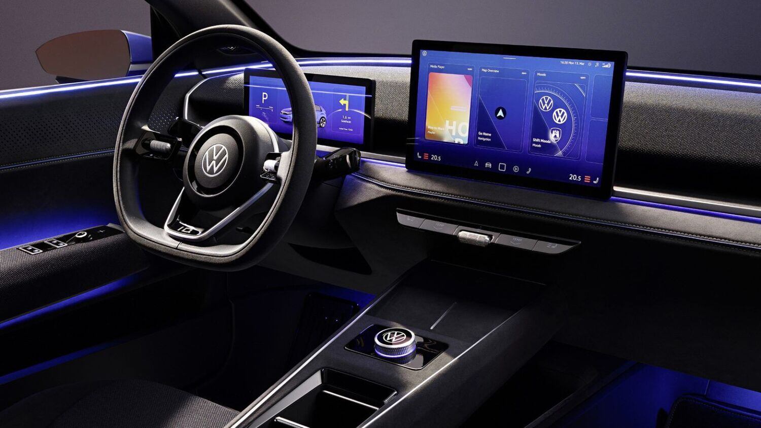 Interior simplificado do ID.2all não deixará ampla tela multimídia de lado