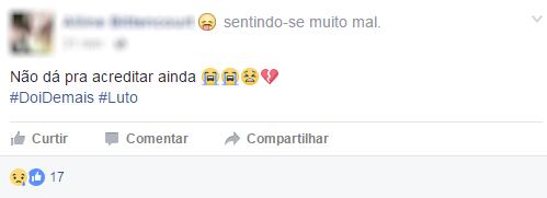 Seus amigos e colegas de time desabafaram nas redes sociais