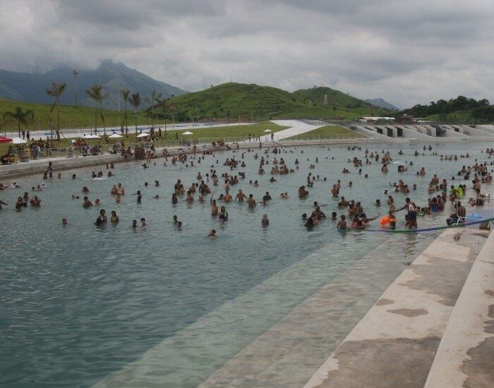 Movimentação na manhã deste sábado (2) no Piscinão de Deodoro, no Parque da Vizinhança Dias Gomes, zona oeste do Rio