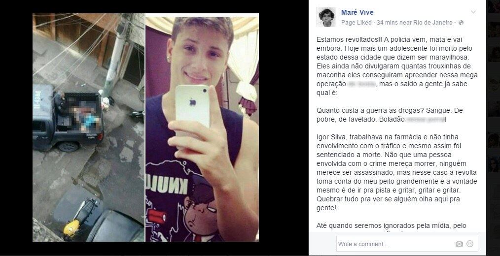 Moradores denunciam morte de Igor durante operação no Complexo da Maré: "Foi sentenciado à morte"
