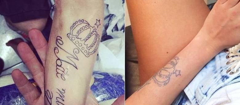 Antes e depois: traço de tattoo de Bárbara Evans aparece bem mais claro