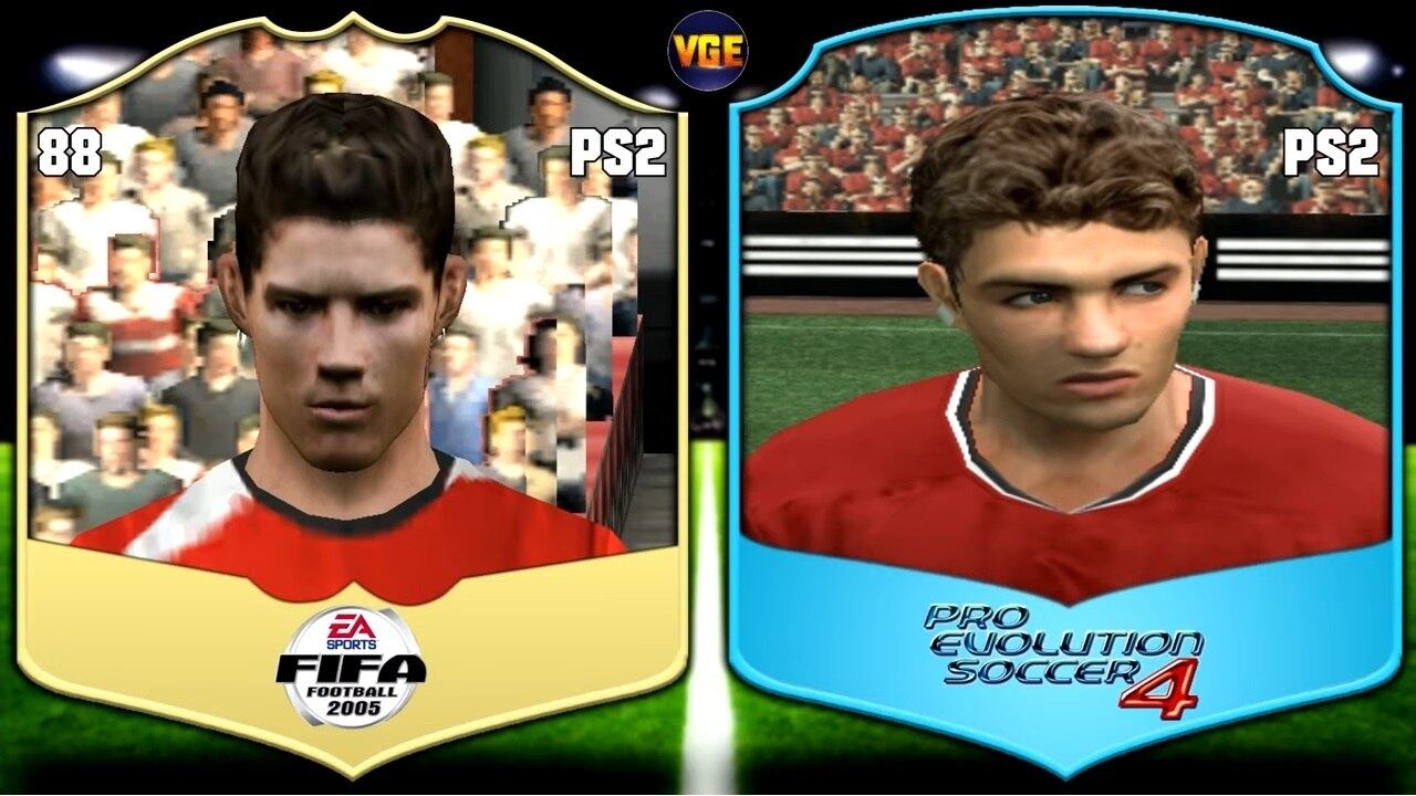 Fifa 2005 x PES 4 - Conforme foi se destacando no Manchester United, o craque foi melhorando nos jogos