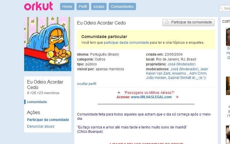 Comunidade "Eu Odeio Acordar Cedo" é a maior do Orkut com mais de 6 milhões de membros