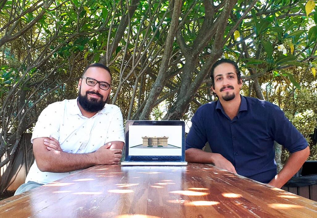 Diego e Caio criaram maquete 3D do Museu Nacional