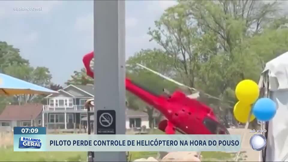 Clientes de restaurante flagram helicóptero descontrolado nos Estados Unidos