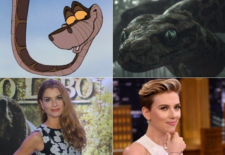 Kaa — Alinne Moraes e Scarlett Johansson
A cobra sedutora é dublada por Alinne Moraes em português e por Scarlett Johansson em inglês. O trabalho das duas também está sendo elogiado