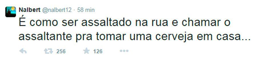 Ex-atleta, o campeão olímpico Nalbert causou tantas reações com este tweet que posteriormente o apagou e passou a adotar um discurso mais conciliador