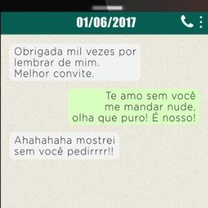 Atriz fala sobre nudes enviados