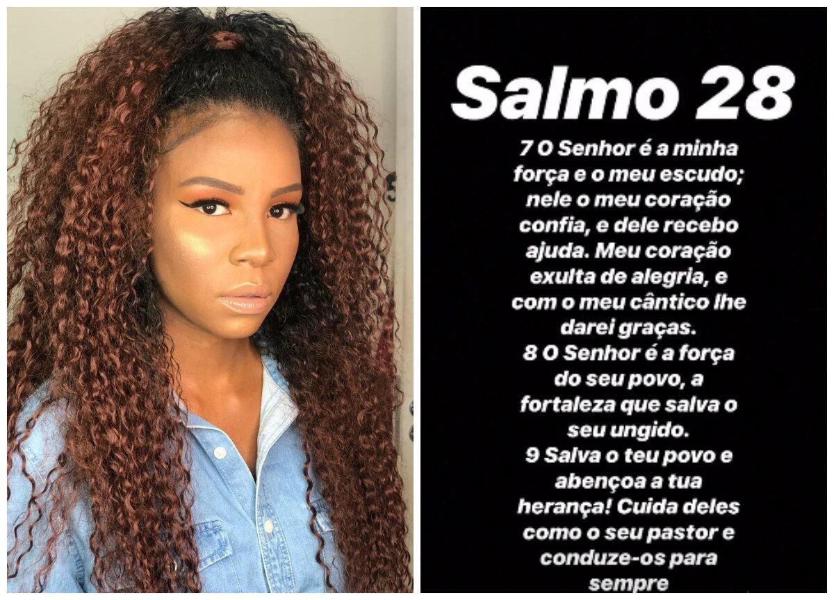 Luane Dias, que enfrenta período de depressão após o confinamento, compartilhou um salmo nas redes sociaus