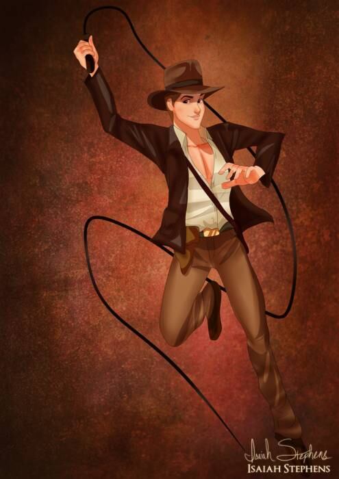 Príncipe Philip, de A Bela Adormecida, fantasiado de Indiana Jones
Philip sempre teve um ar de herói, então ficaria lindo e charmoso como Indiana Jones