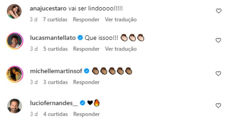 Ana Júlia Cestaro, Lucas Mantellato, Michelle Martins e Lucio Fernandes comentaram