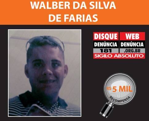 Walber da Silva de Farias, procurado pela morte do professor Gomides Vaz de Lima Neto, na Vila Mariana, em abril, também está na lista de procurados. Informações que levem à prisão de Farias podem chegar a R$ 5 mil