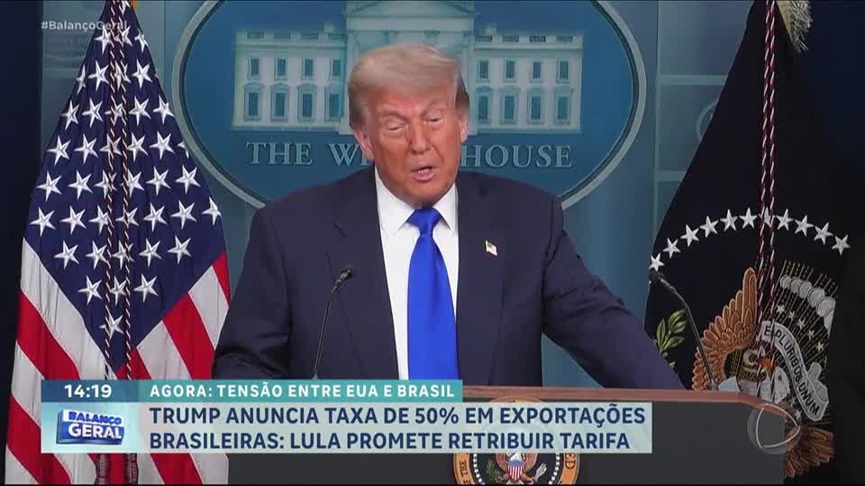 Trump anuncia taxação de 50% sobre exportações brasileiras, e Lula promete retaliação