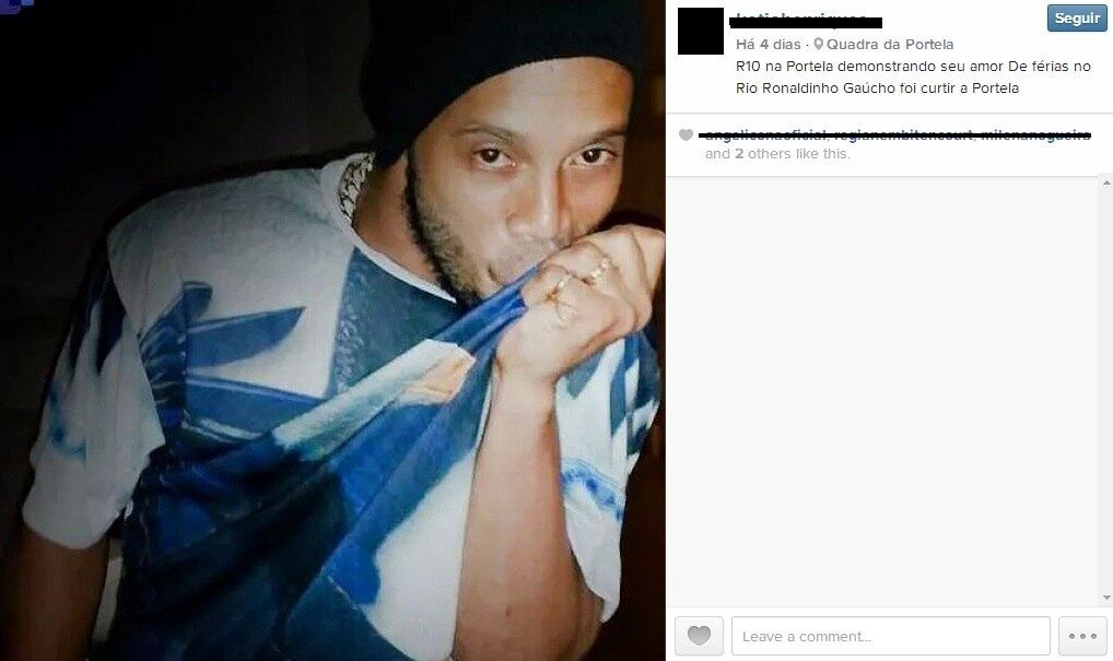 O jogador apareceu com uma aliança na mão esquerda durante uma visita à quadra da Portela. Lisiane foi vista com o mesmo acessório
