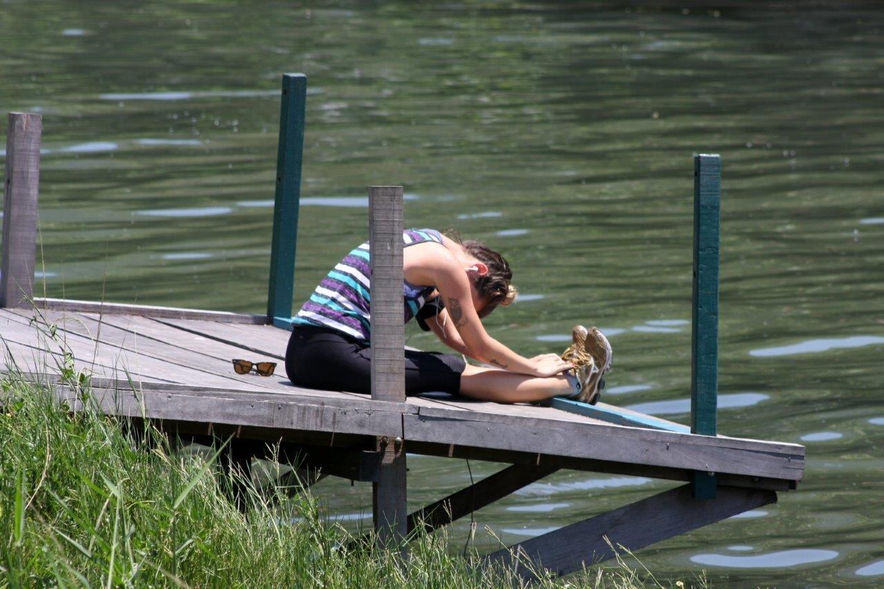 O local escolhido para os exercícios parecia bastante calmo