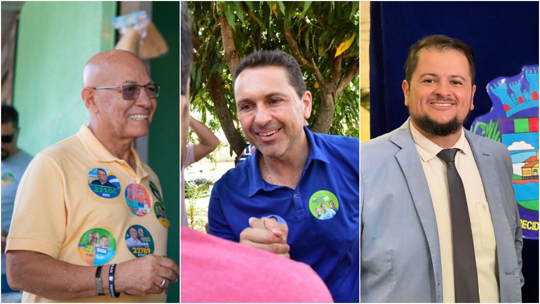 Professor Alcides, Leandro Vilela e Willian Panda, candidatos à Prefeitura de Aparecida de Goiânia