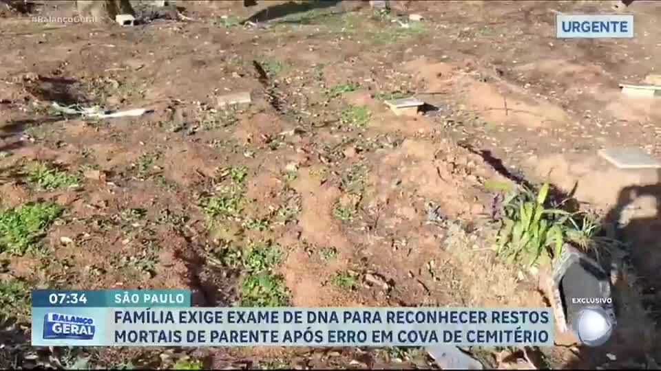 Família exige exame de DNA após confusão em exumação no cemitério da Saudade
