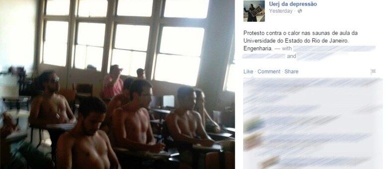 Alunos assistiram aula sem camisa para driblar calor provocado pela falta de ar-condicionado nas salas
