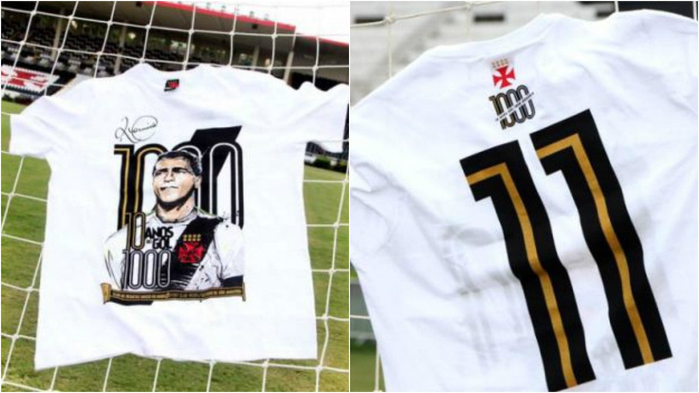 Camisas em homenagem aos 1000 gols do artilheiro Romário serão vendidas pelo Vasco