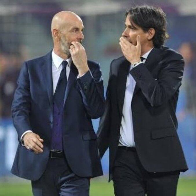 Stefano Pioli, do Milan, e Simone Inzaghi, da Inter