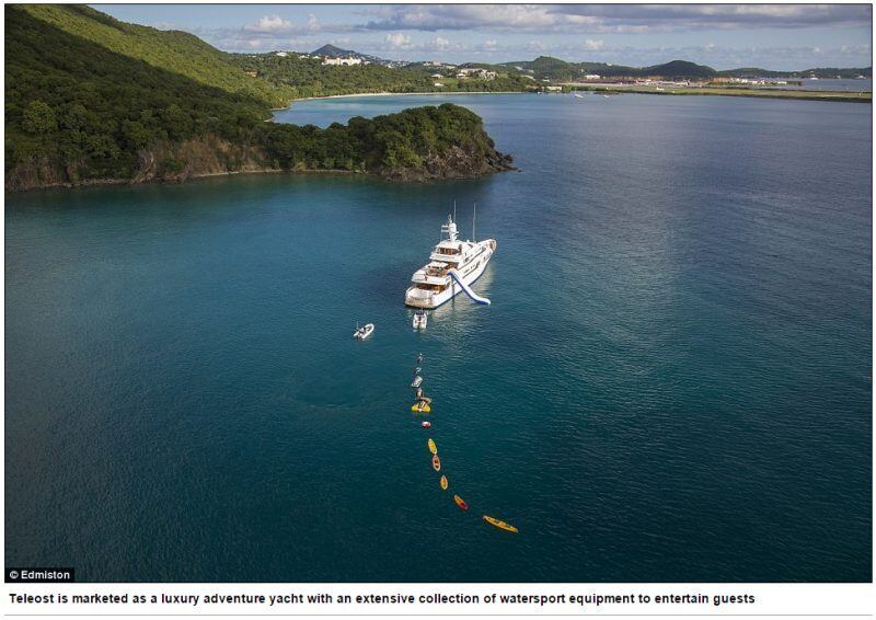 “Teleósteos” é divulgado como um luxuoso iate de aventura.
No pacote de locação, de R$ 522 mil (165 mil euros), já estão disponíveis os
equipamentos esportivos para divertir os convidados