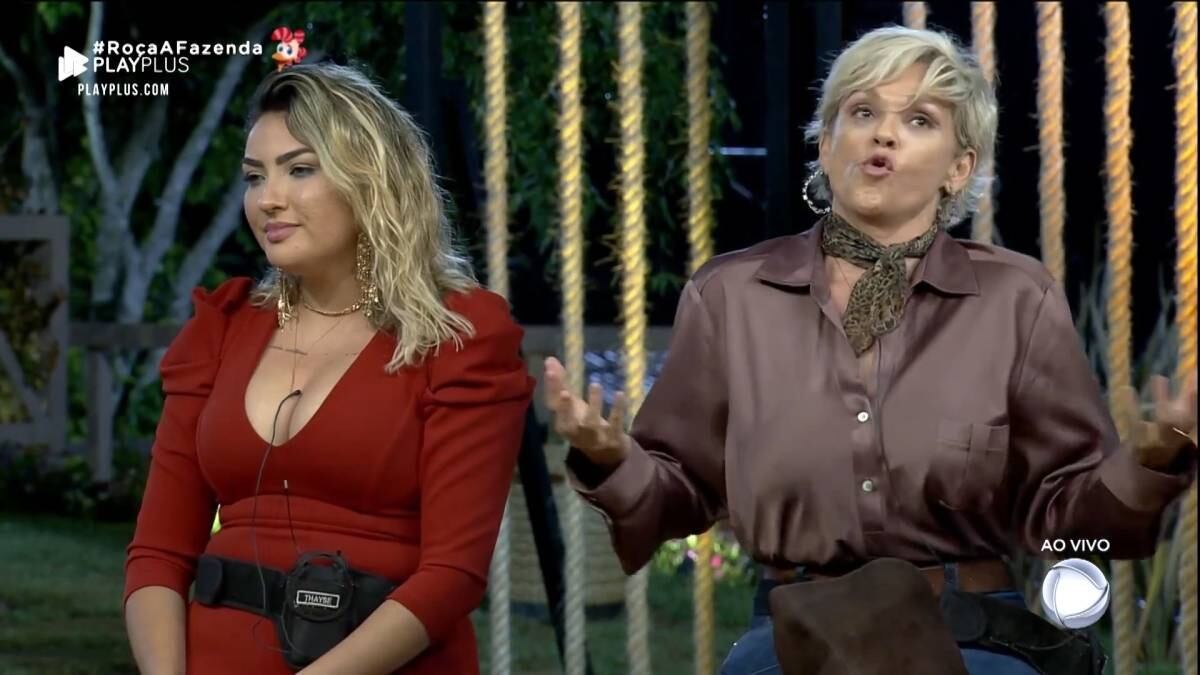 Andréa Nóbrega e Thayse Teixeira
Em uma das Roças, a empresária acusou Thayse de ser falsa, por tentar influenciar os seus colegas a votarem em Diego, que era da mesma equipe