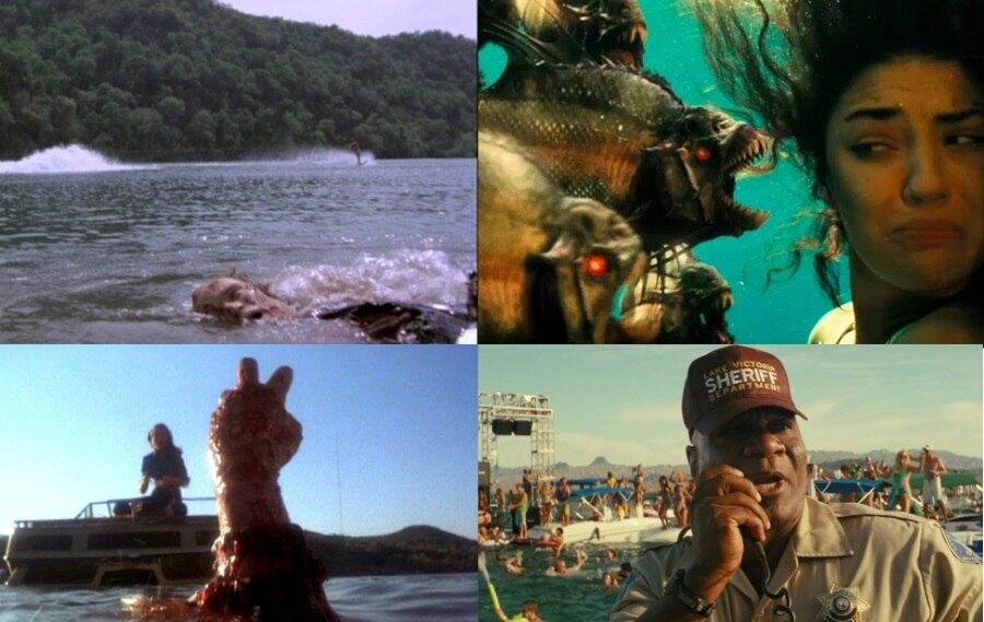 Piranha: O original, de 1978, era um filme genuíno do gênero terror. Durante um festival aquáticos, piranhas escapam de um laboratório de pesquisa e assassinam pessoas que nadam num lago local. 

Em 2010, o filme foi lançado na versão 3D, mas ficou caricato e trash, até com uma pitada de humor porque, nessa versão, existe uma equipe de filmes pornô trabalhando perto do lado e as autoridades tentam proteger as atrizes, que nadam nuas o tempo todo