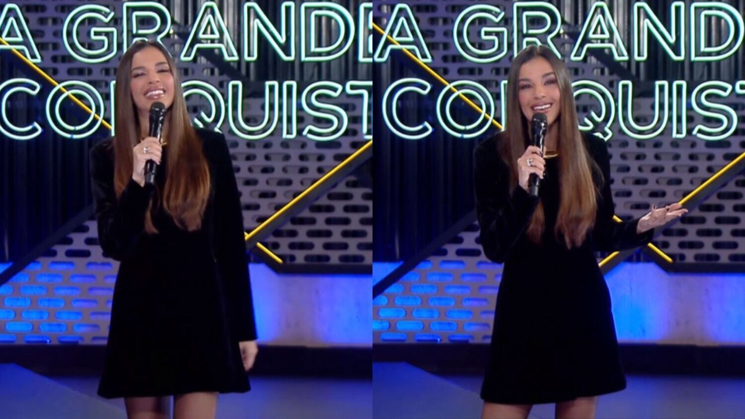 Para começar a semana com tudo, a apresentadora optou por make clássica. Apesar de parecer "natural", esse tipo de maquiagem dá um trabalhão: tem a preparação da pele com base, iluminador, pó para selar, esfumado nos olhos e muitas camadas de máscara nos cílios. Mas o resultado vale a pena! Mari apareceu linda para a Dinâmica do Circo, com vestido de mangas longas preto e cabelo solto!