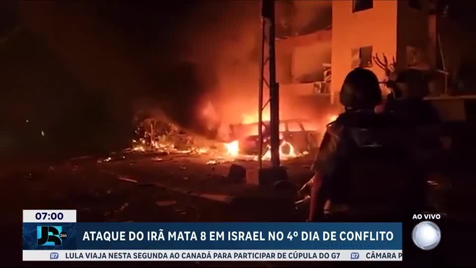 Ataque do Irã mata oito pessoas em Israel no quarto dia de conflito