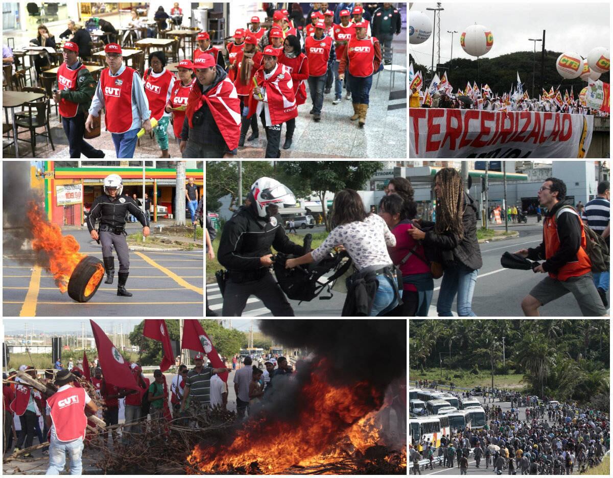 Na última sexta-feira, diversos protestos, organizados por
centrais sindicais e movimentos sociais, tomaram as ruas das capitais e outras
cidades do País. Manifestantes organizaram barricadas e em alguns locais houve
confusão