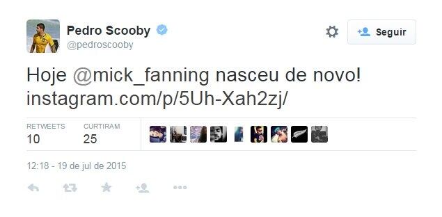 Pedro Scooby também se mostrou impressionado com a situação.

— Hoje o Mick Fanning nasceu de novo!
