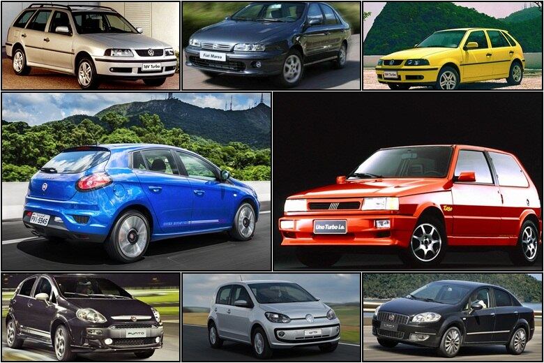 A Volkswagen apresentou ontem (24) o Up TSI, primeiro modelo a utilizar o novo motor 1.0 de três cilindros turbo com injeção direta, sagrando-se como o "mil" mais potente do segmento. Os carros turboalimentados de fábrica são mais eficientes, pois reutilizam os gases emitidos pelos coletores para encher os motores, gerando mais compressão. Com isso, utilizam menos combustível — consequentemente mais econômicos — do que os carros aspirados precisam para atingir o mesmo desempenho.

Já o supercharger é ligado diretamente no motor, pela polia do virabrequim, no comando de válvulas, ou em qualquer lugar que o propulsor possa exercer força, isso garante fôlego extra ao motor. Em toda a questão de redução do consumo e do meio ambiente, cada vez mais as montadoras investem em tecnologia para tal feito. Mas nem sempre foi assim, na década de 90 e de 2000, o objetivo não era tanto pela redução do consumo, sim pelo apelo esportivo. Veja os modelos turbos que fizeram sucesso por aqui