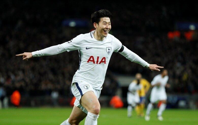 Comemoração de Son, do Tottenham