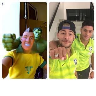 Foto de Neymar e Hulk teve mais de 2,5 curtidas e 70 mil compartilhamentos