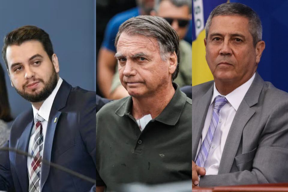 Filipe Martins, Jair Bolsonaro e Braga Netto estão presos