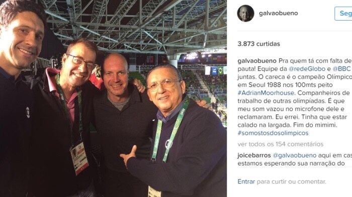 Galvão Bueno pede desculpas e aceita o "cala boca" de comentarista inglês: fim do mimimi