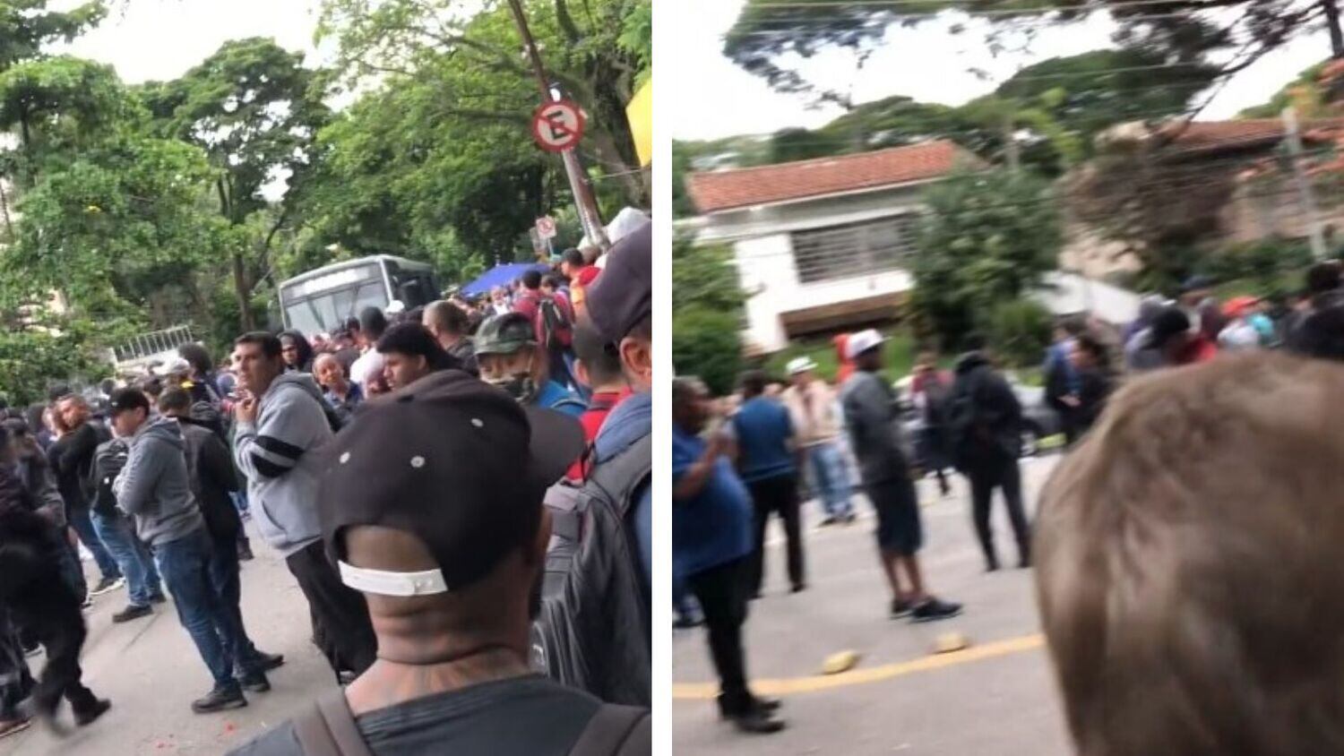 Imagens feitas pela Record TV mostram um ponto lotado, com pessoas à espera do ônibus do sistema Paese. Segundo os usuários, além da aglomeração intensa, os ônibus ainda demoraram para passar nos pontos